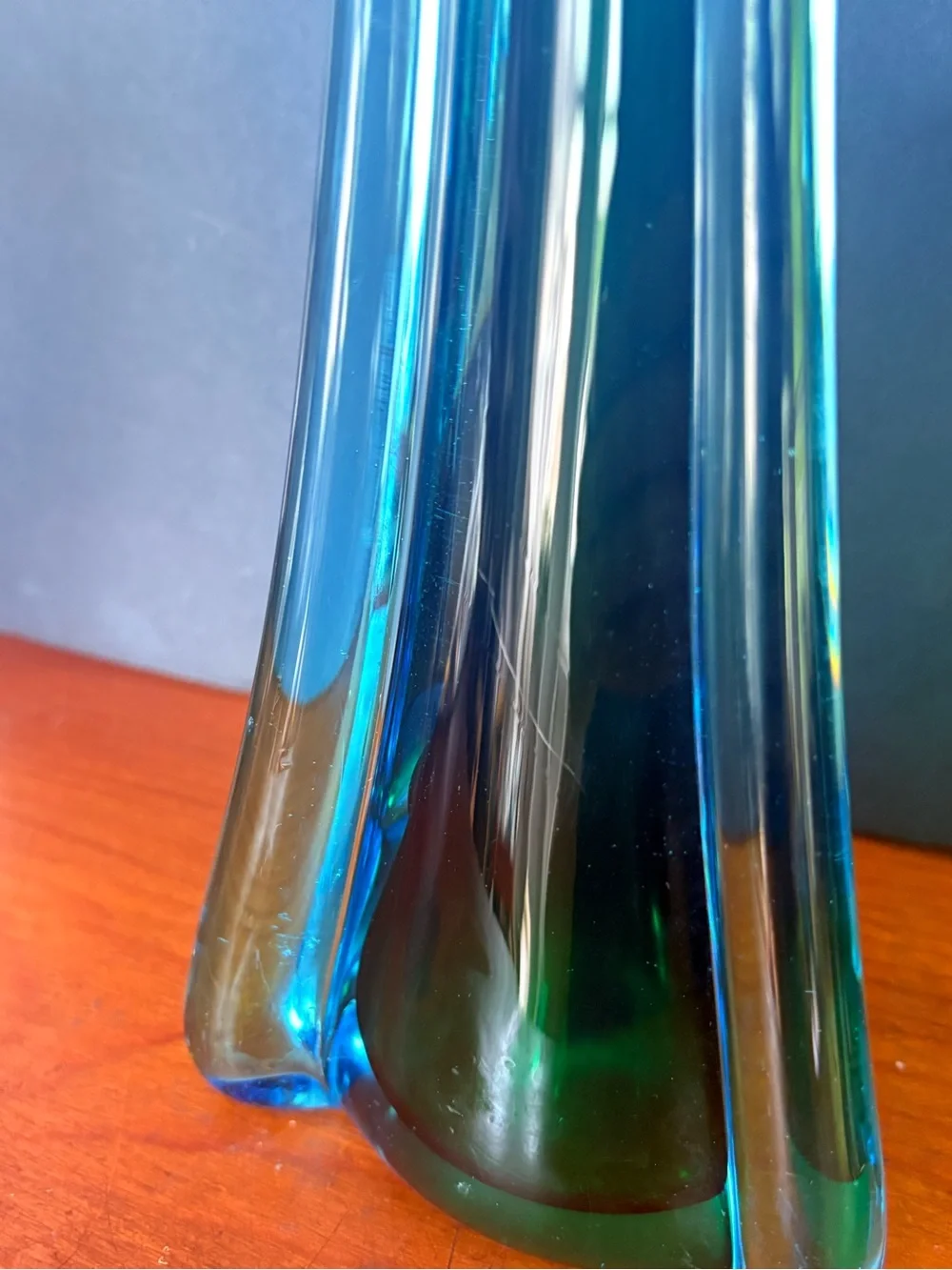 Vintage Murano Style Art Glass Swung Vases- Mid Century Modern Italian Decor